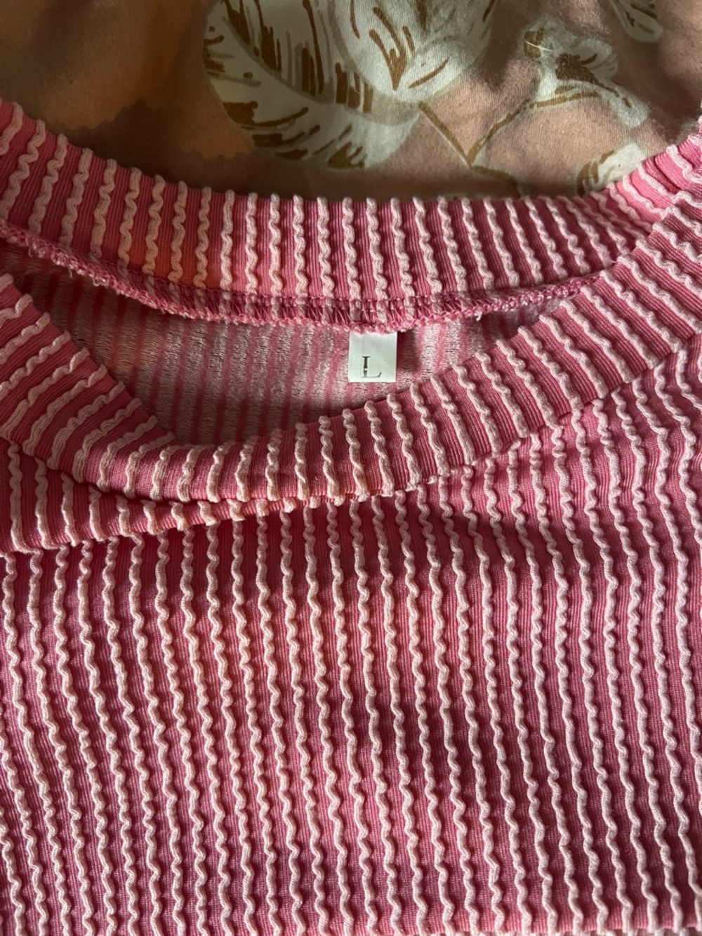 Pink Colorblock Ribbed Long Sleeve Top - Picture 2 of 2